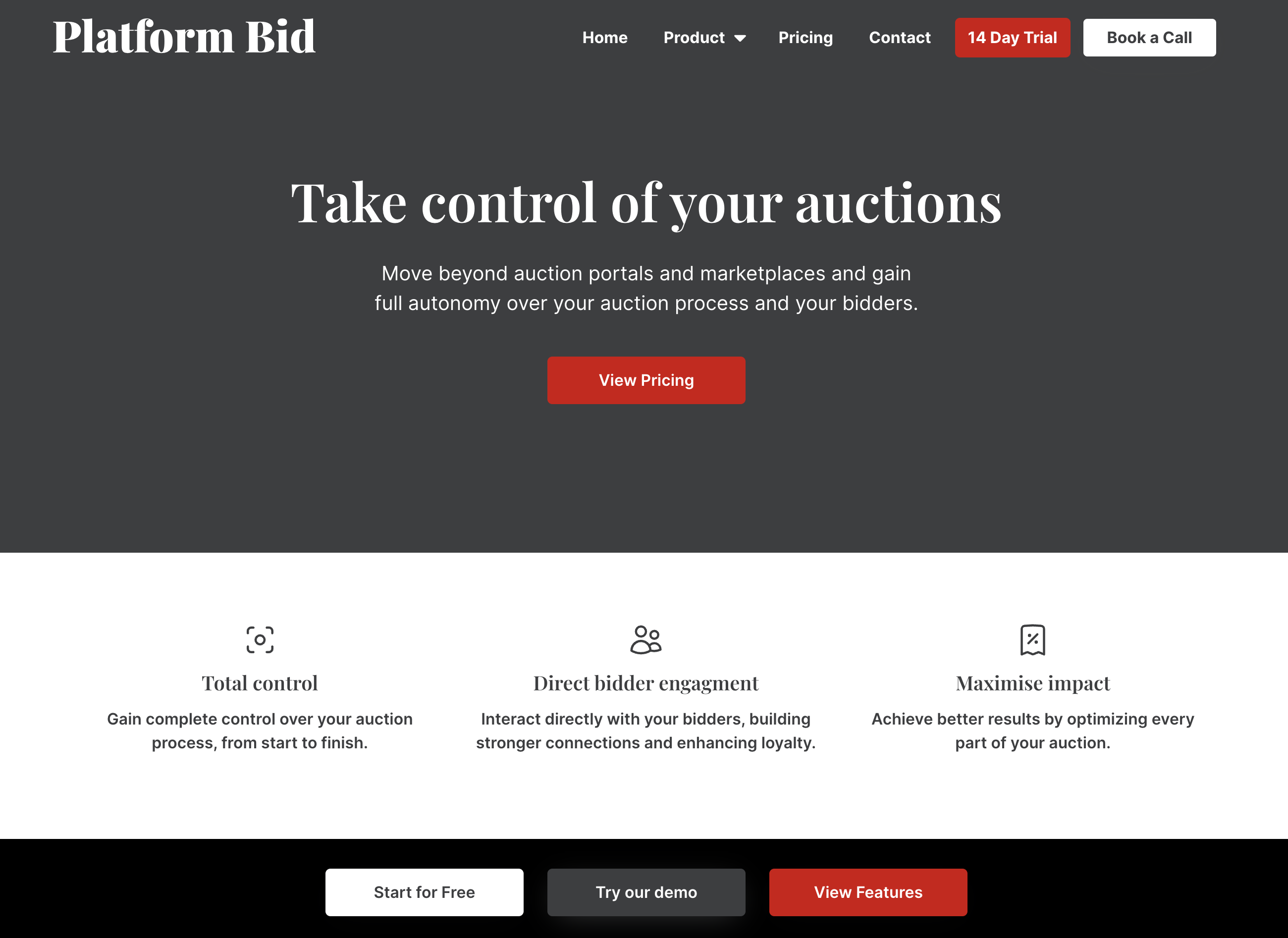 Platform Bid Auction Platform